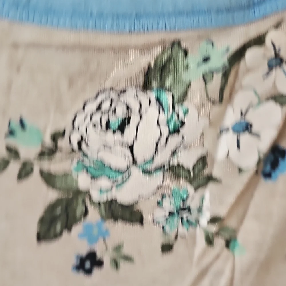 Justice Girls Floral Print Tank Top - Blue and Gray Size 12